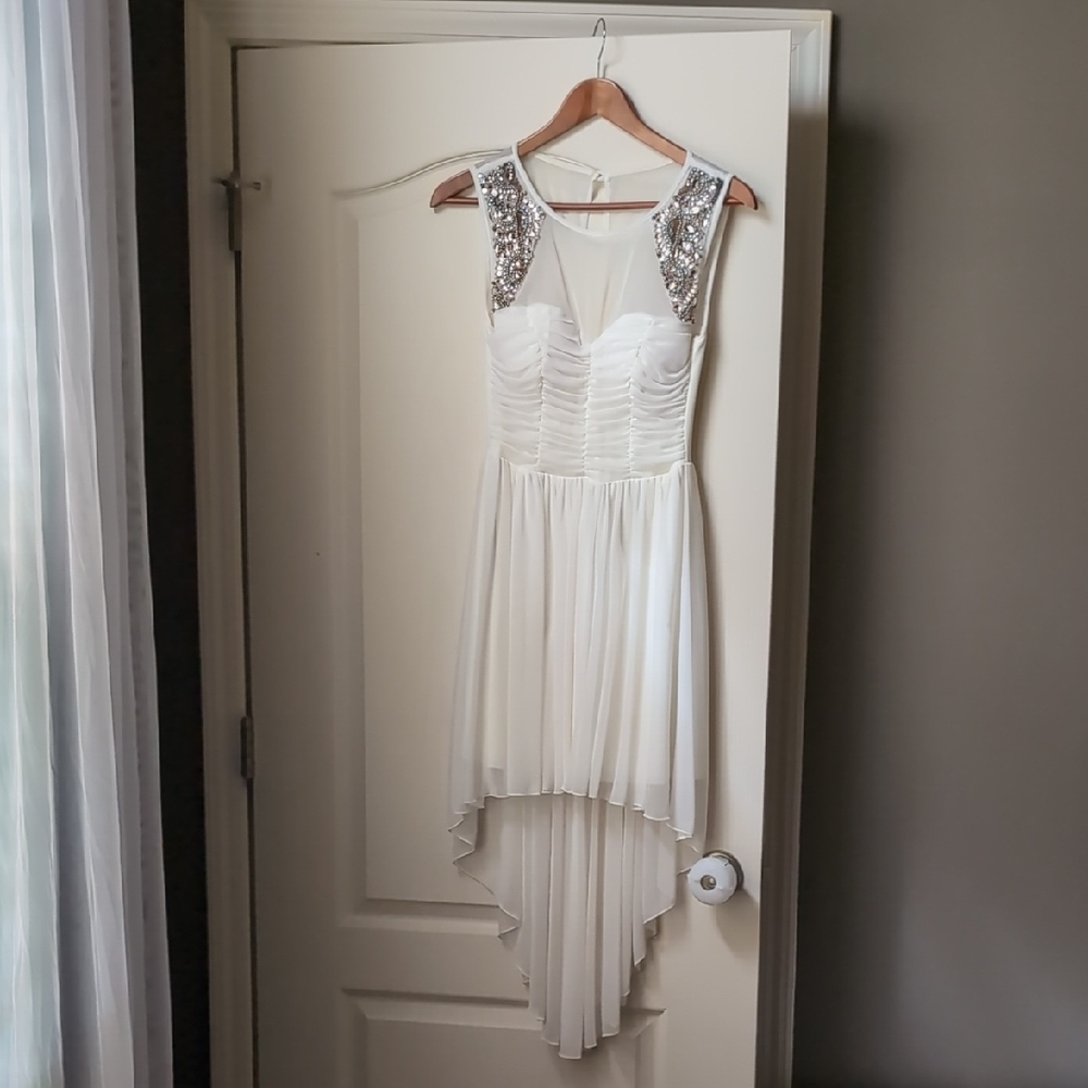 B. Darlin Elegant White and Silver Dress